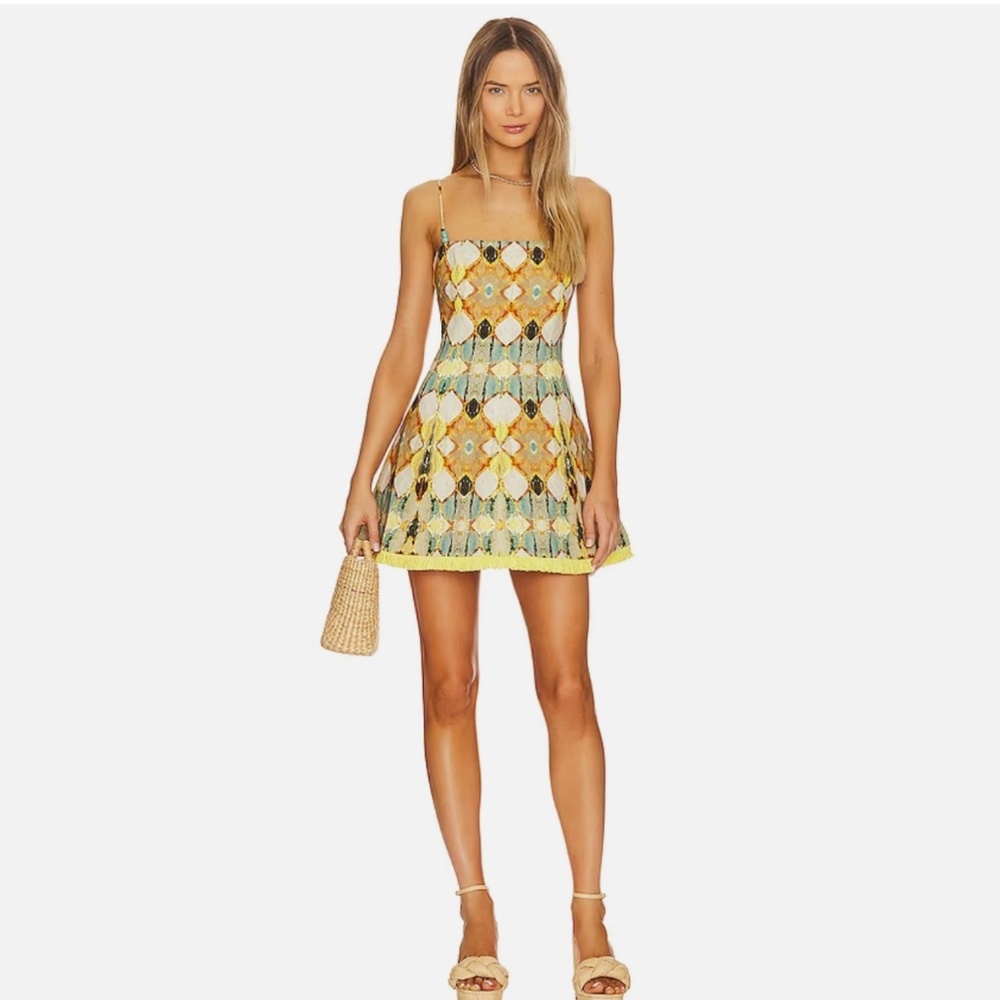 Christian Lacroix Linen Blend Mini Dress With Fringe Hem, Size XXS - Picture 3 of 16